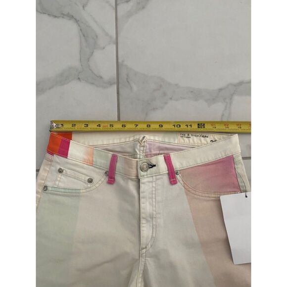Rag & Bone Legging/Jean Goetez Intermix Size 30 WHITE PINK Stretch COTTON - Picture 7 of 10